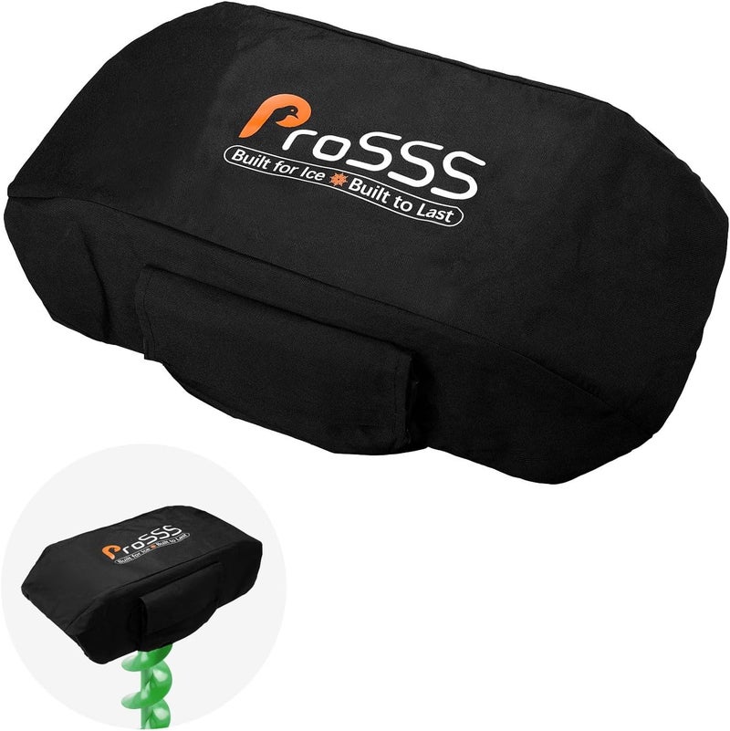 ProSSS Universal Ice Auger Powerhead Cover, 600D Heavy-Duty Waterproof Fabric, Fits ION, Eskimo, StrikeMaster & More, Ice Drill Head Protector with Side Storage Pocket - Image 1